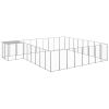 Dog Kennel Silver 221.4 ftÂ² Steel