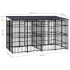 Outdoor Dog Kennel with Roof Steel 79.3 ftÂ²