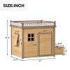 39.4' Wooden Dog House Puppy Shelter Kennel Outdoor & Indoor Dog crate, with Flower Stand, Plant Stand, With Wood Feeder