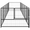 Dog Kennel Black 64.6 ftÂ² Steel