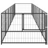 Dog Kennel Black 75.3 ftÂ² Steel