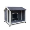 Large Outdoor Wooden Dog House;  Waterproof Dog Cage;  Windproof and Warm Dog Kennel with Porch Deck