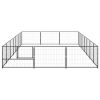 Dog Kennel Black 266.0 ftÂ² Steel