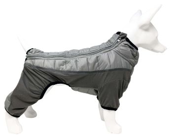 Pet Life 'Aura-Vent' Lightweight 4-Season Stretch and Quick-Dry Full Body Dog Jacket (Color: grey, size: large)