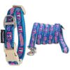 Touchdog 'Bone Patterned' Tough Stitched Embroidered Collar and Leash