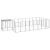 Dog Kennel Silver 117.2 ftÂ² Steel