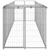 Dog Kennel Silver 65.1 ftÂ² Steel