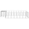 Dog Kennel Silver 117.2 ftÂ² Steel